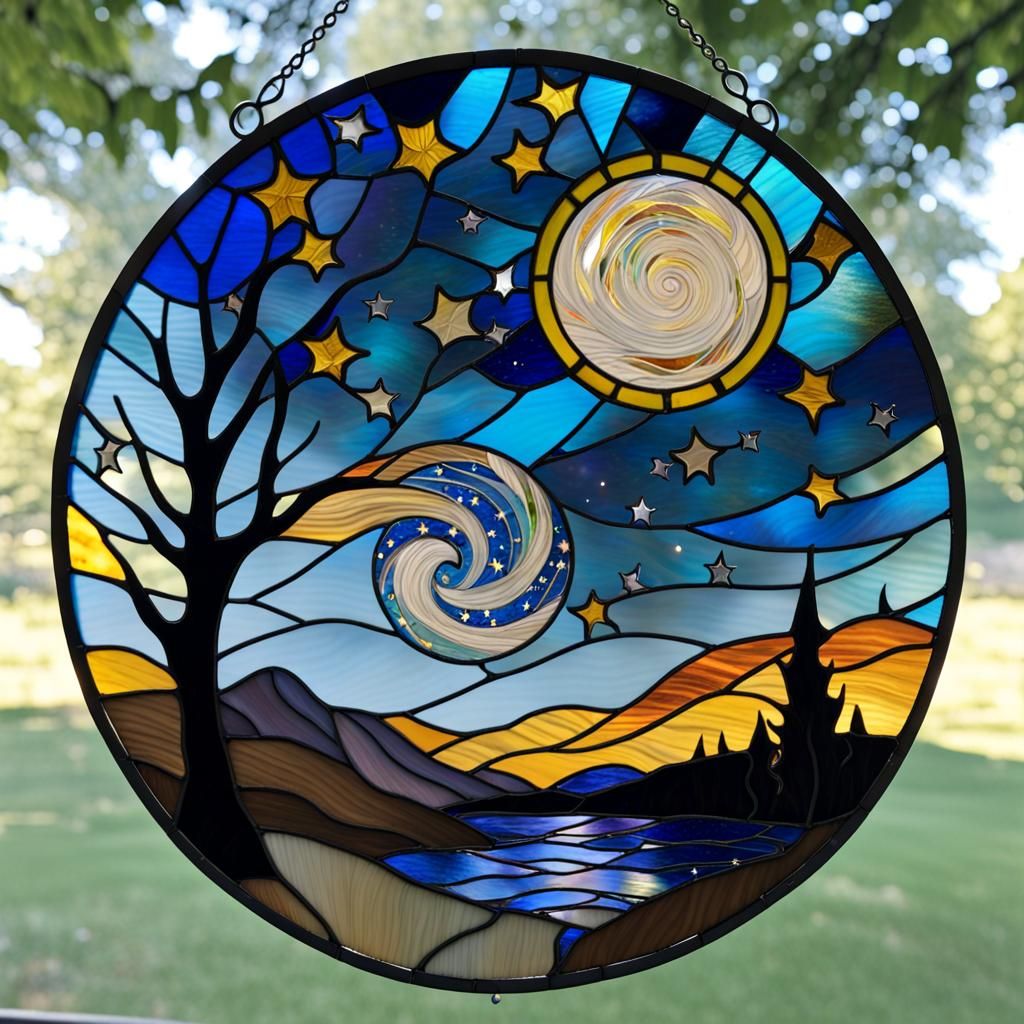 Stained Glass Sky Full of Stars AI Generated Artwork NightCafe Creator