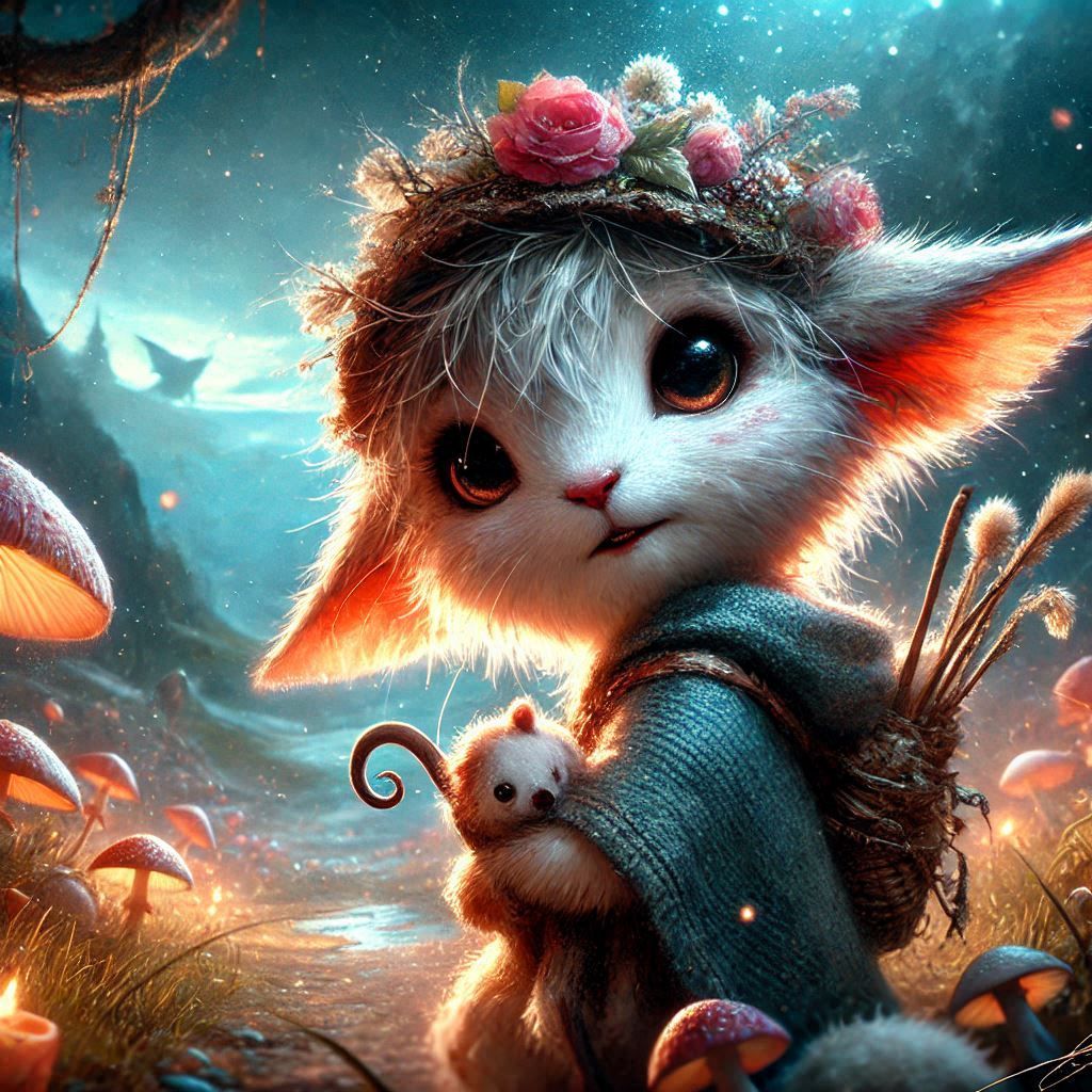 adorable fairy-tale fantasy creature portrait..