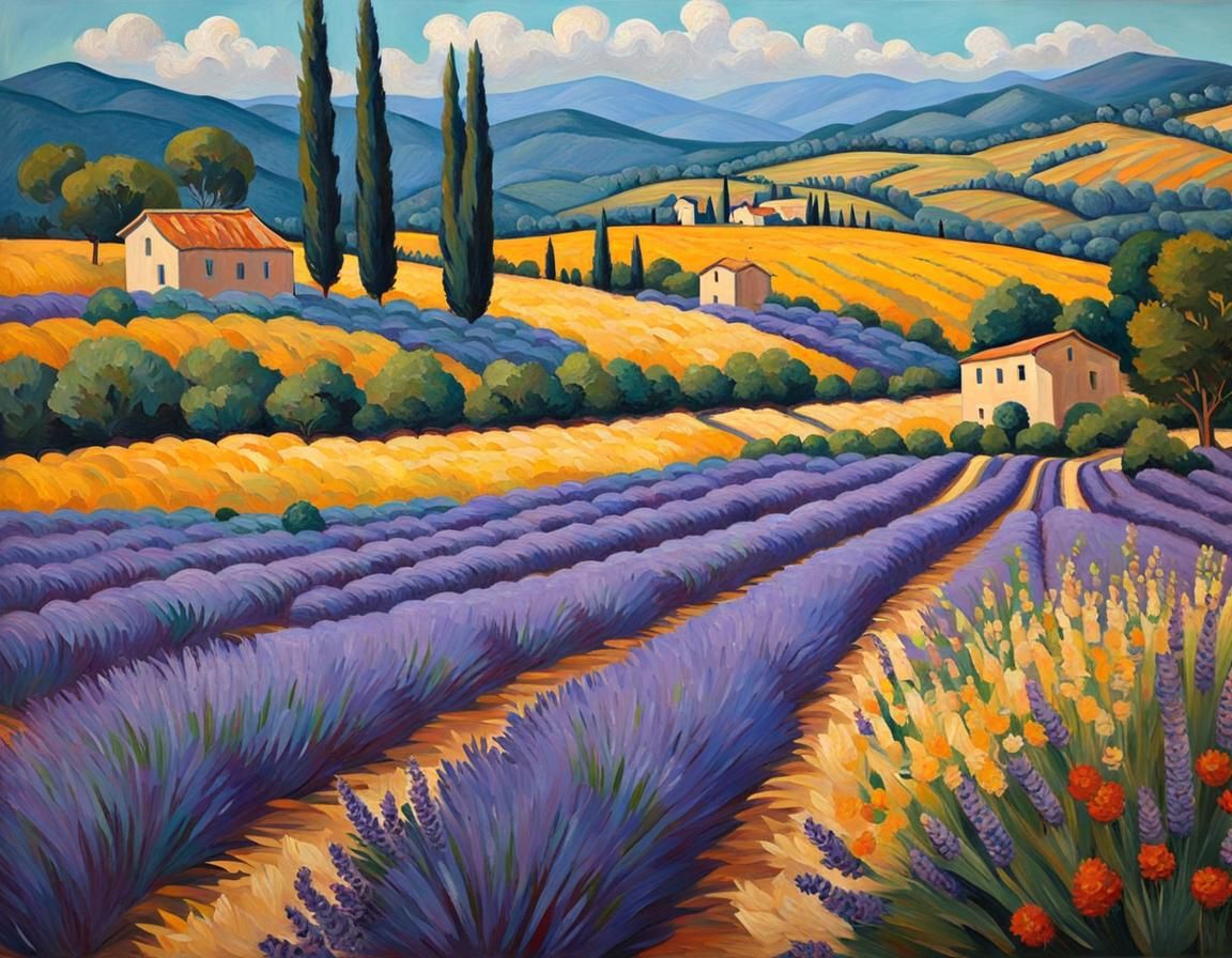 The lavender fields of Provence. - AI Generated Artwork - NightCafe Creator