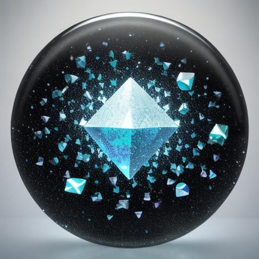 Frozen bubbles cracked crushed marbles glass diamonds shinin...