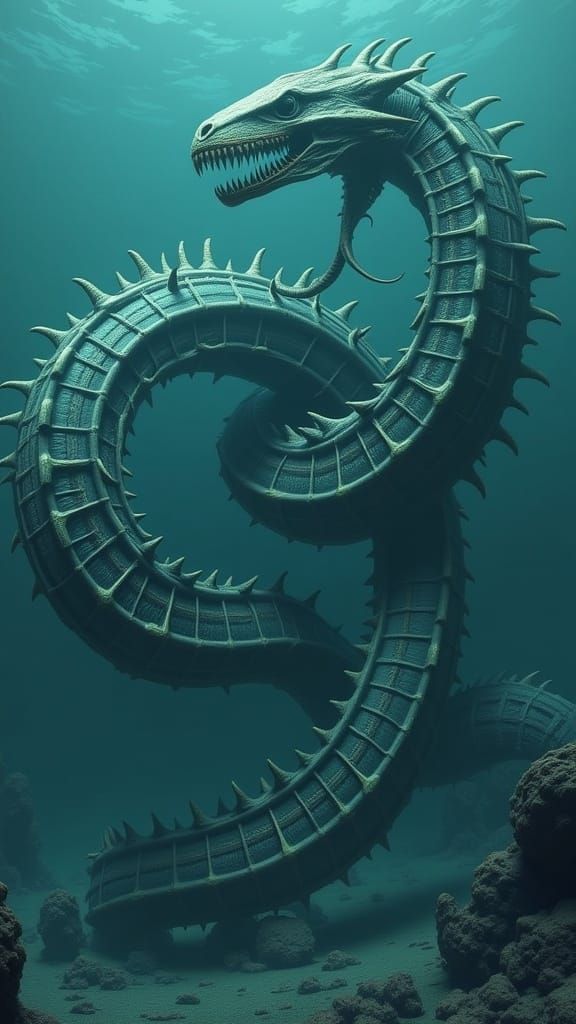 <lora:LeviathanRuins 2p0:1.0> a colossal serpent (condor-head, blue/green/indigo and taupe/olive gradient feathers,  glowing teal aura) 