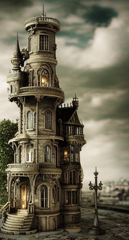 Model of a gothic house. - AI Generated Artwork - NightCafe Creator