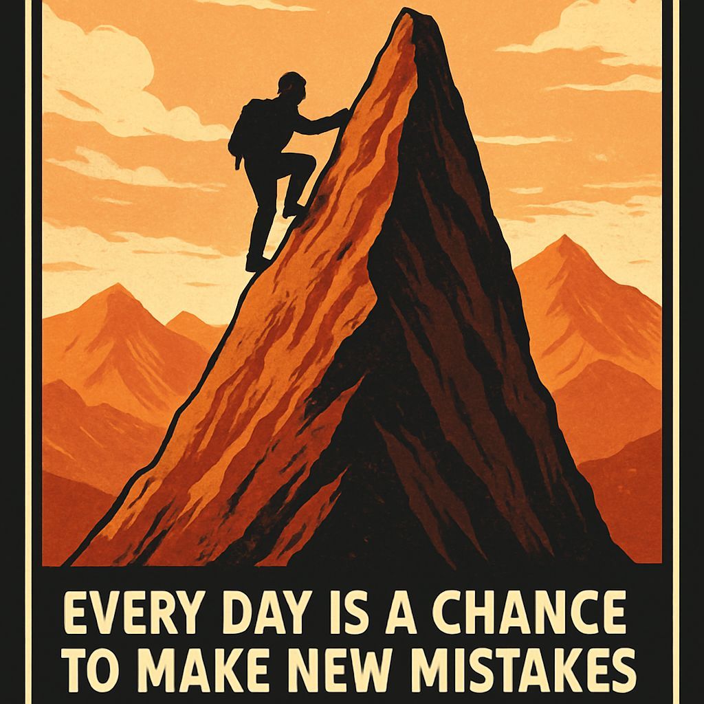 Motivational Mountain Climber: Embrace New Mistakes