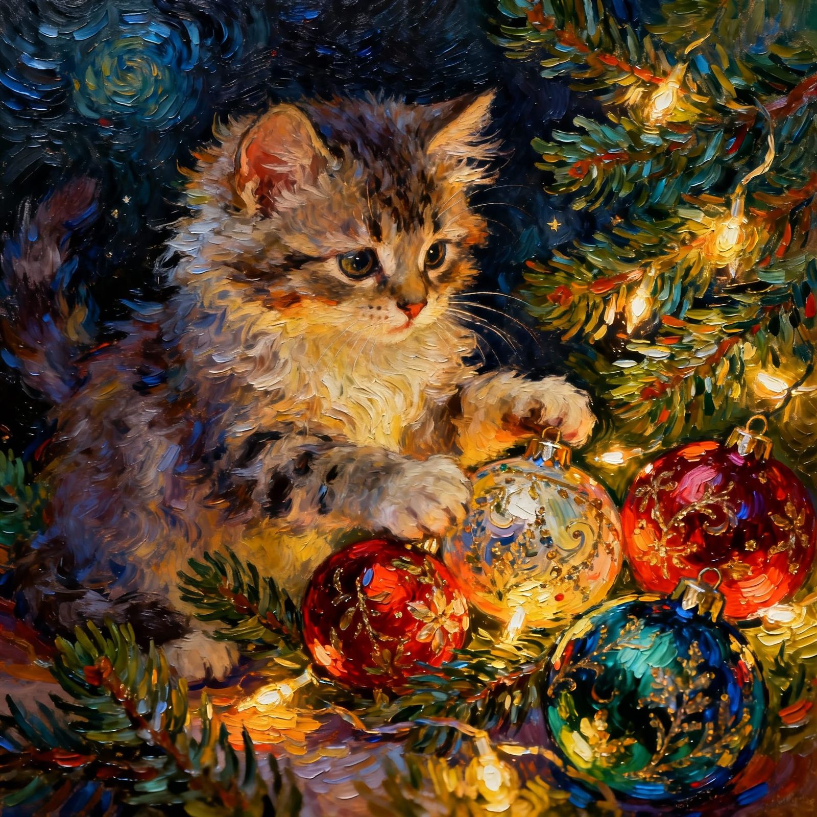 Christmas Kitten  by @T White