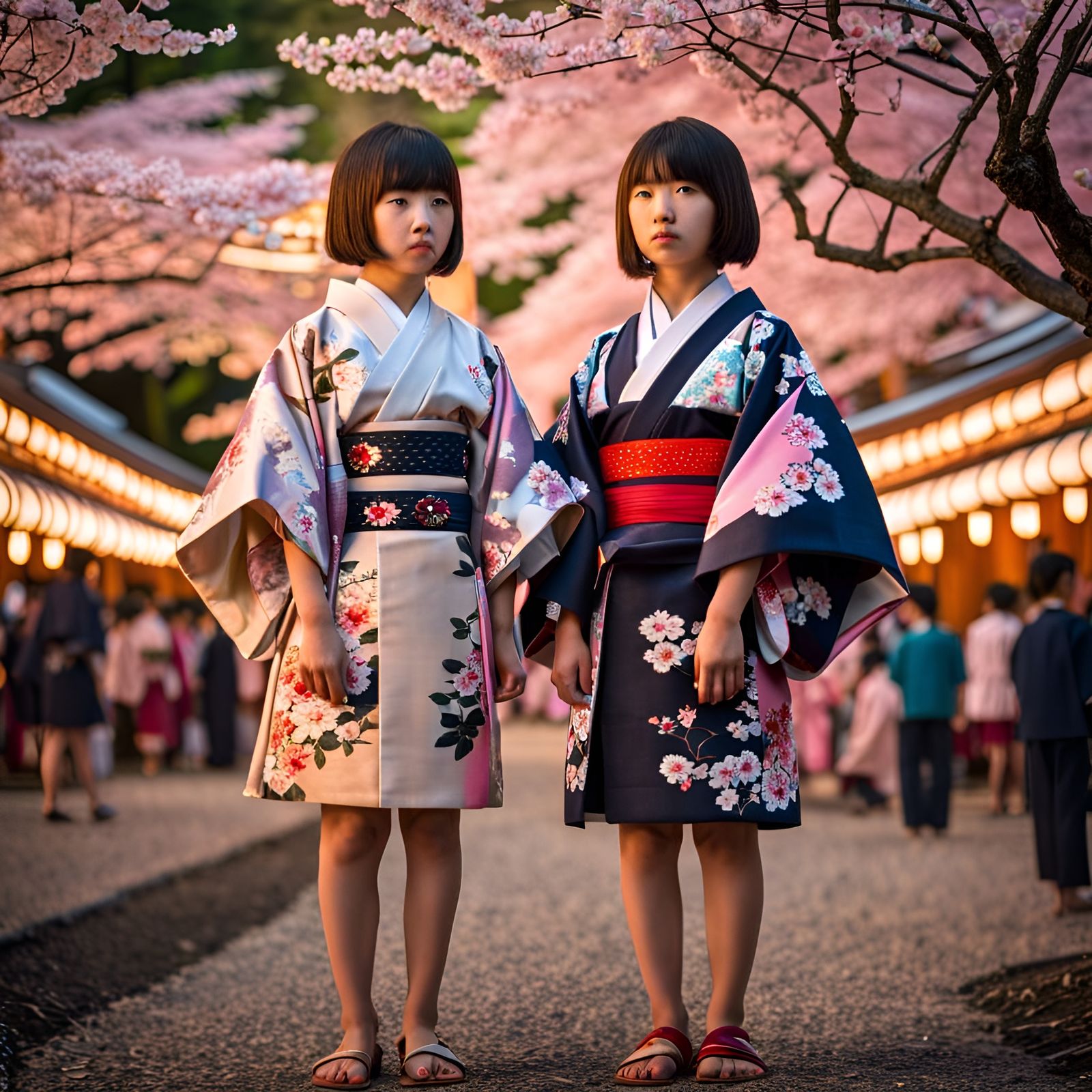 Japanese Sisters Visiting A Summer Festival With Festival Ai Generated Artwork Nightcafe Creator 8204