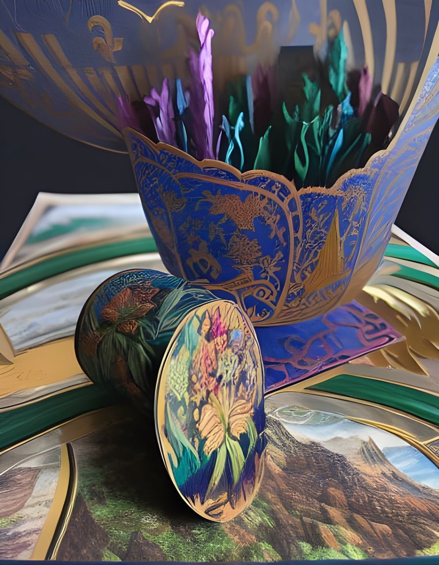 Intricate Velvet Silk Relief Carving of a Unique Scene