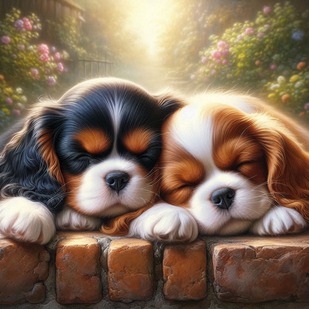 two adorable Cavalier King Charles Spaniel  by @Gaby
