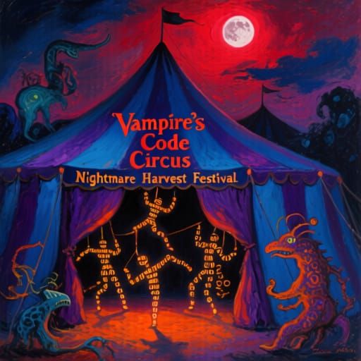 Vampire's code circus on Nightmare Harvest Festival 
Things Made of Code by Francisco Goya and Marc Chagall