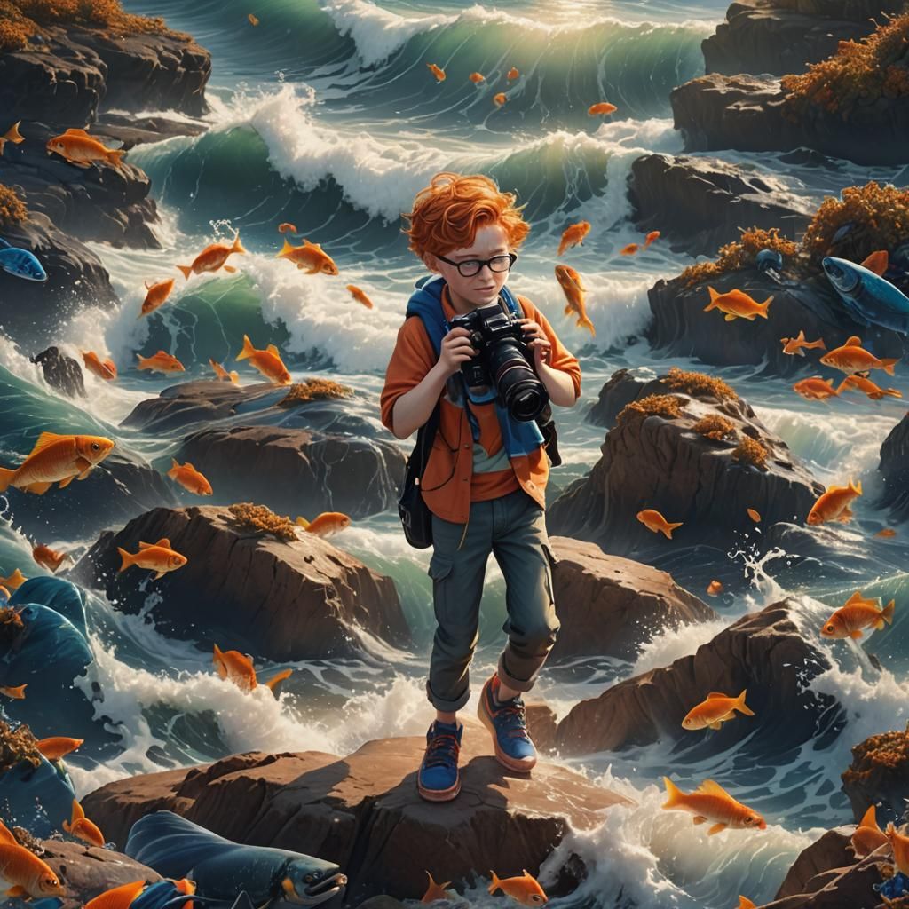 Ginger Boy Captures the Sea: Fantasy Concept Art