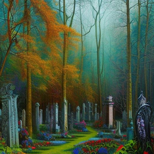 Autumn in a cemetery