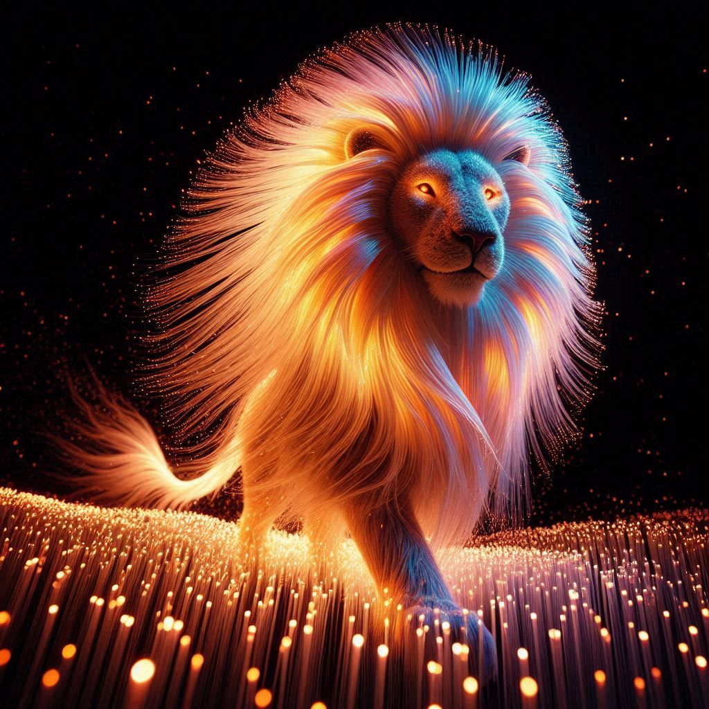Lion made of Light