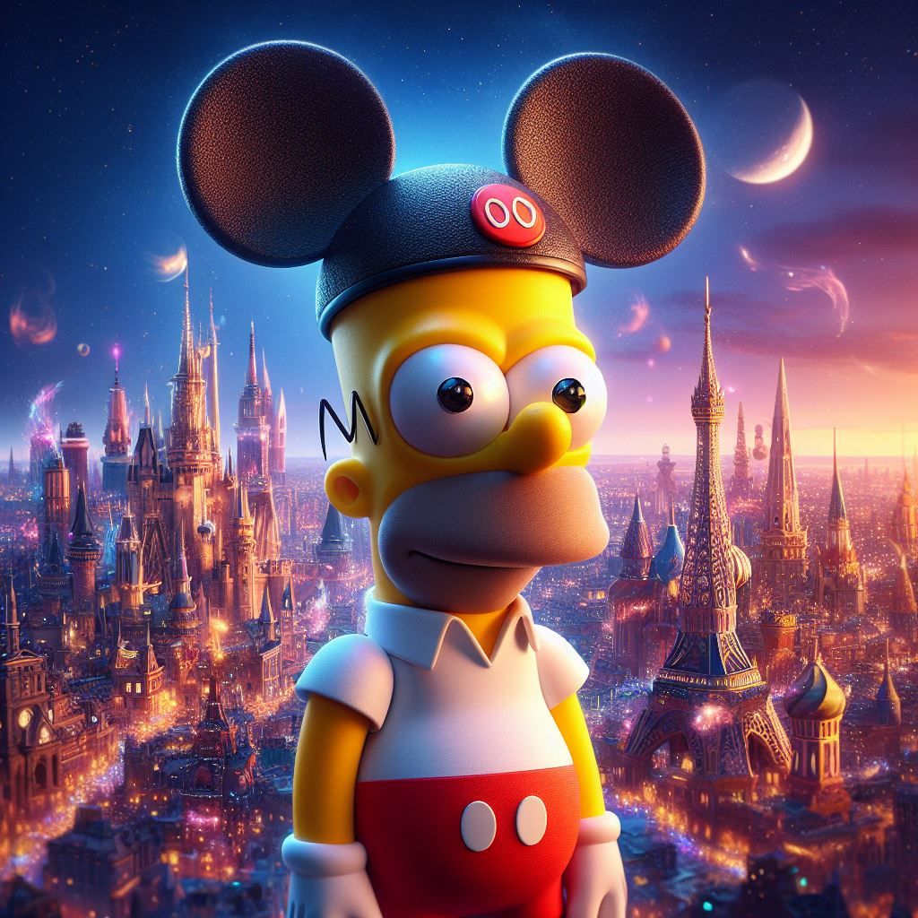 Simpson as Mickey Mouse