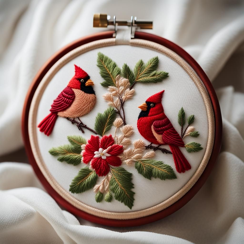 Embroidery is the art of decorating fabric using a needle to apply thread or yarn, creating intricate ...  by @Zoran Srdic Janezic