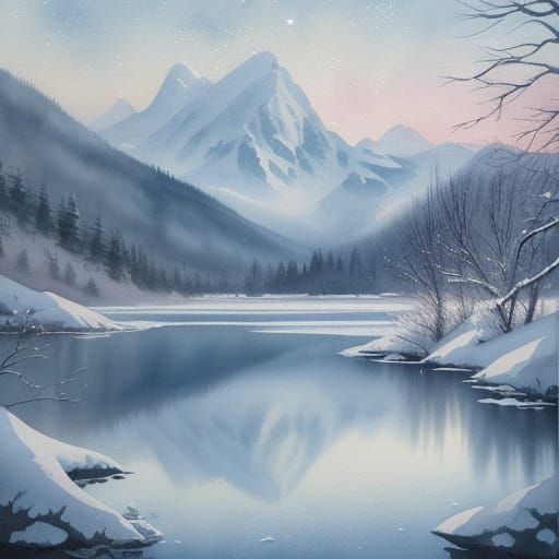 💫 《銀雪之境·湖光的呢喃》