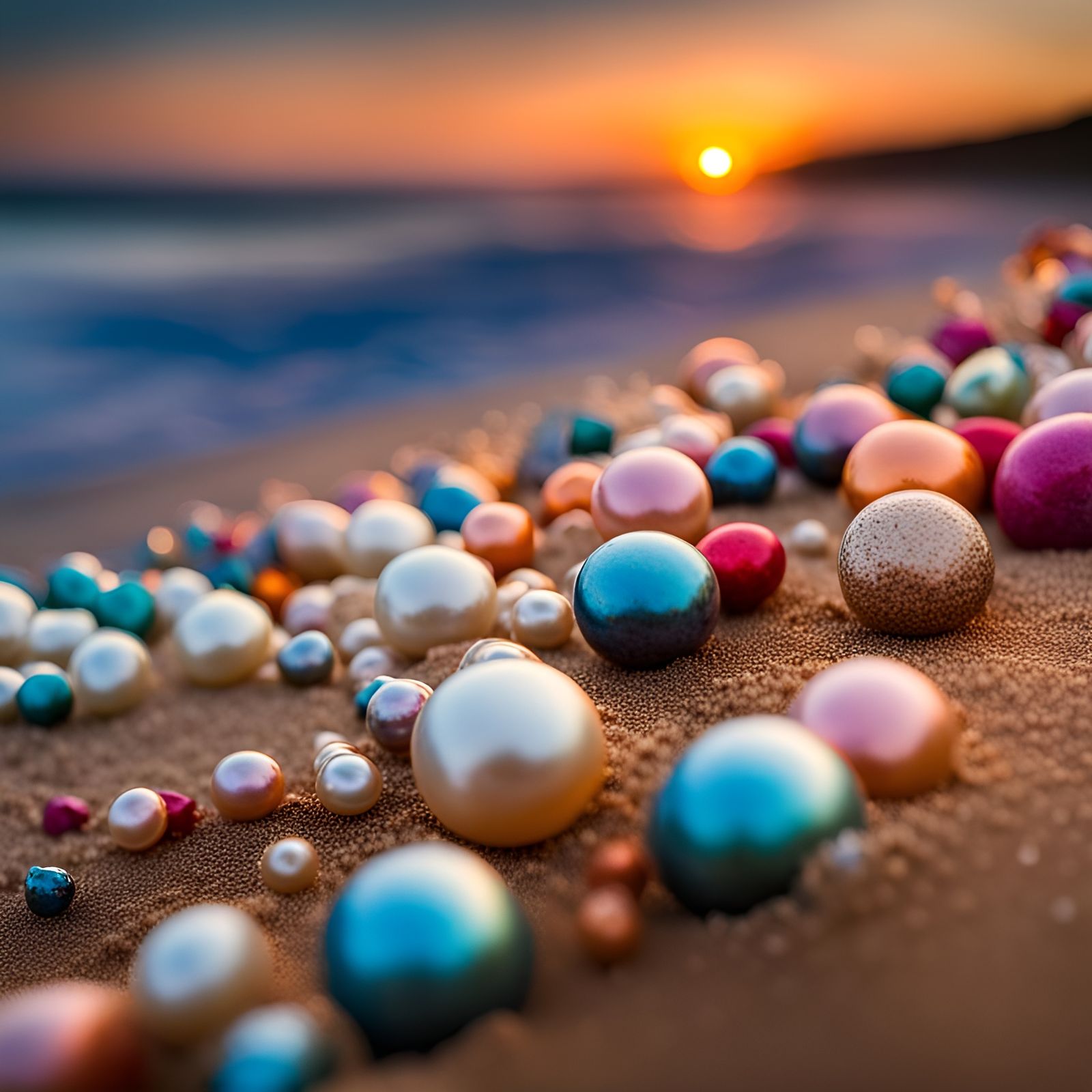 Vivid scattered pearls across a shoreline.  by @RJB