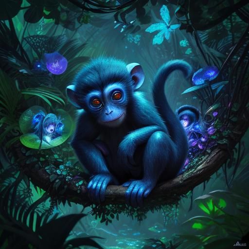 STUNNINGLY BEAUTIFUL very detailed Bioluminescence Cutest Baby Monkeys ...