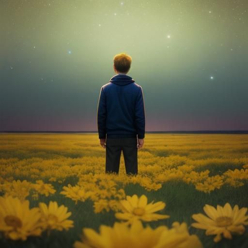 He searches stars in vacant night,
Seeks warmth in colors no...