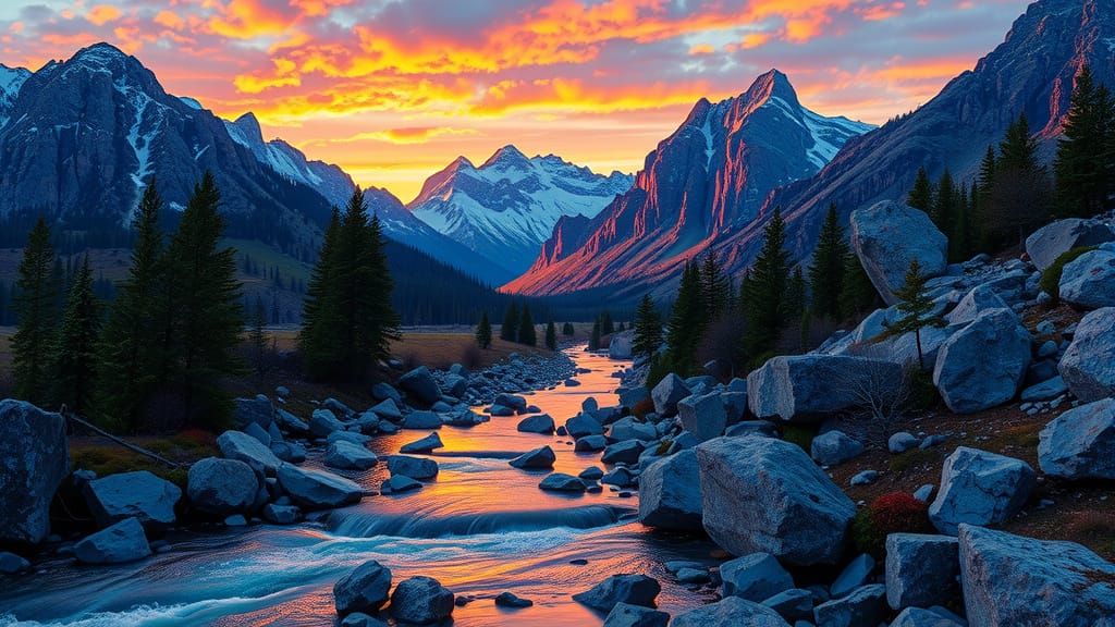 Twilight Mountain Stream   by @Hanzi