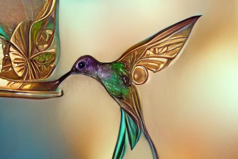 Hummingbird Art Nouveau