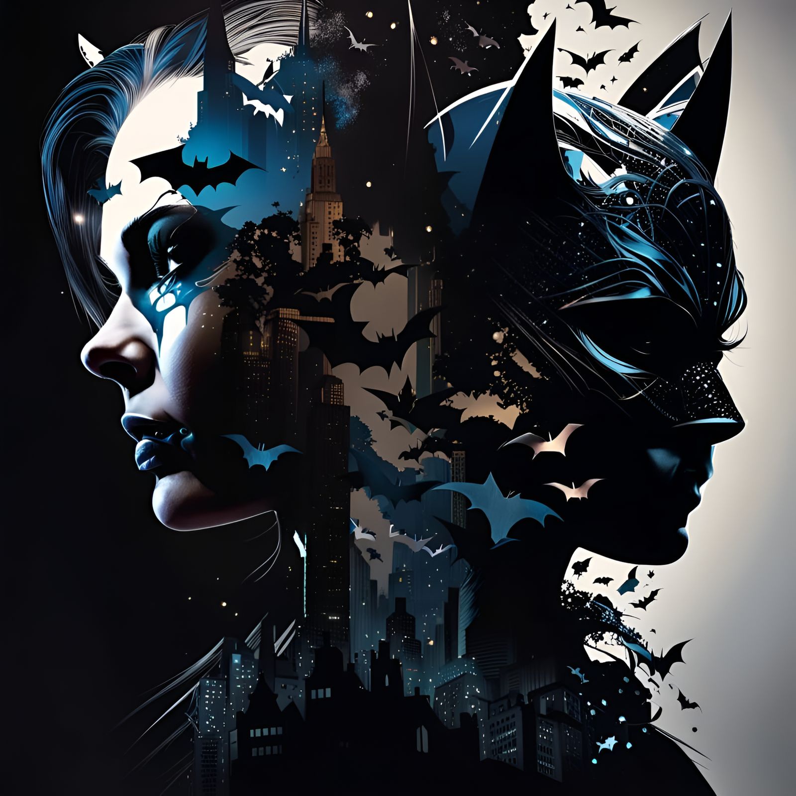 DOUBLE EXPOSURE:  BATMAN FEELINGS  by @JustBubu
