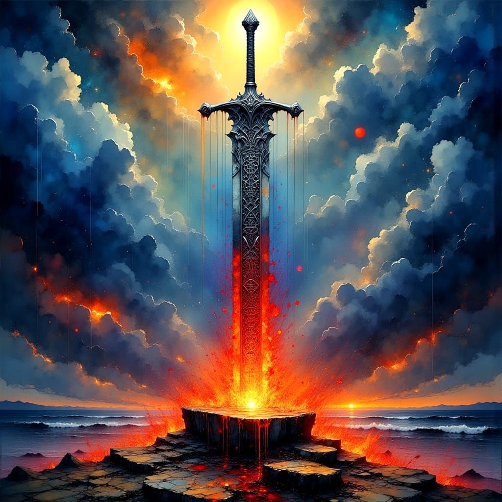 Elemental Fire Sword - Viking Sword Ignites Ancient Rune Sto...