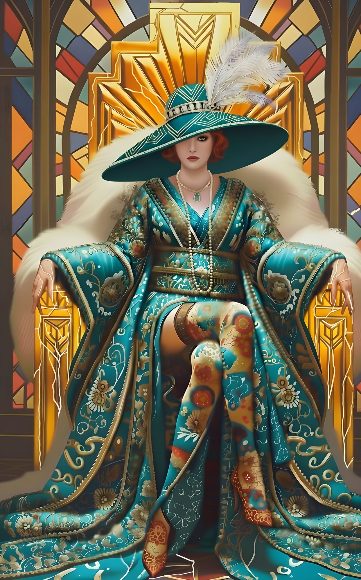 Throne with Kinsugi in white gold 