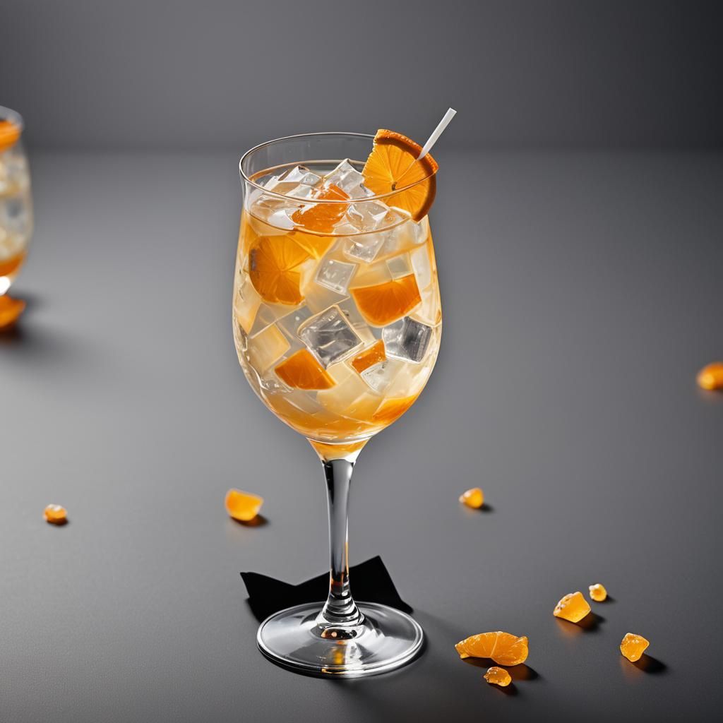 A cocktail with a thick yellowish white mixture in a long gl...