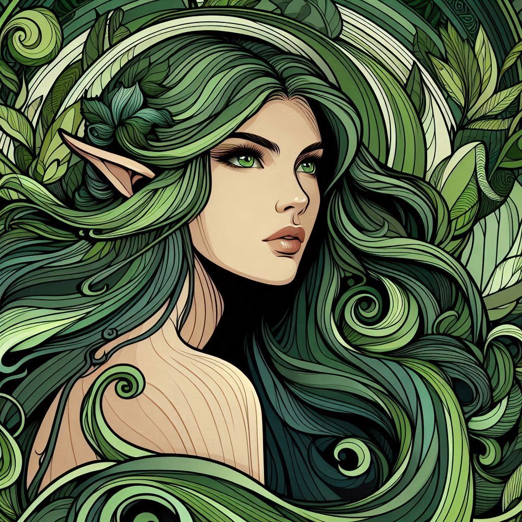 Elven Woman in Green