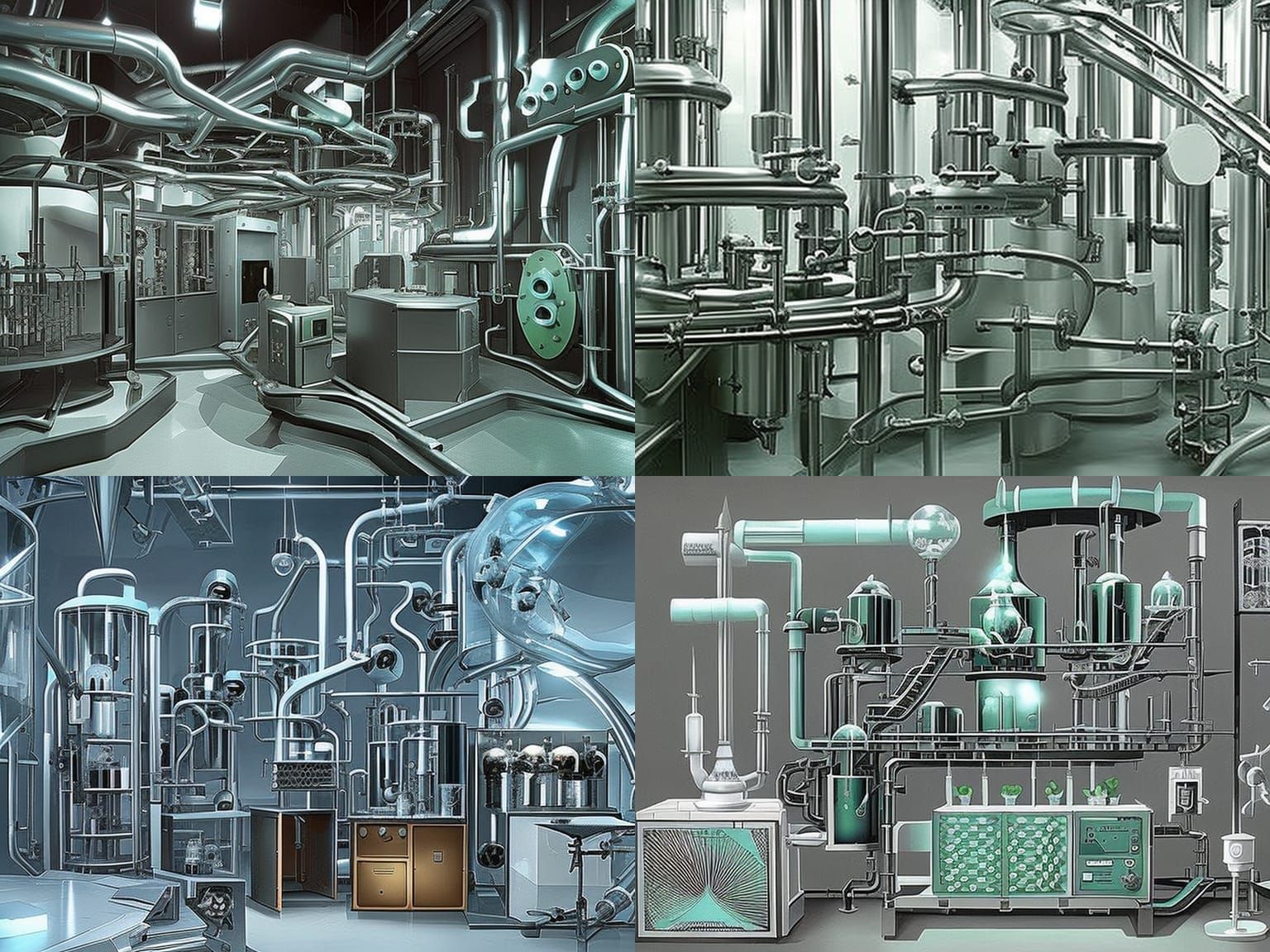 Strange abnormal scientific biopunk laboratory