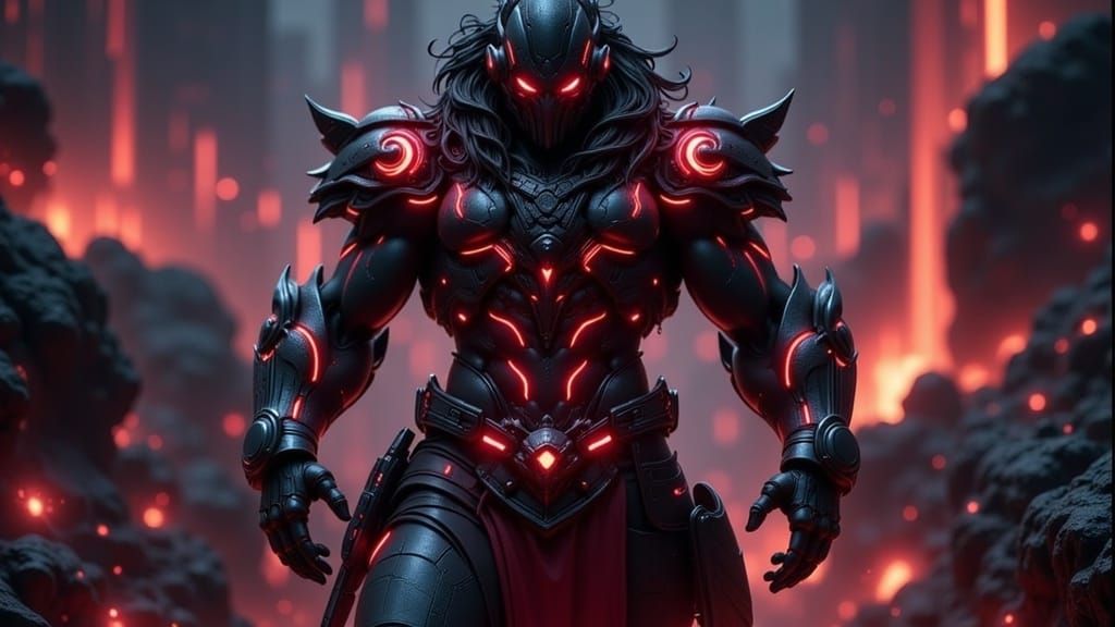 <lora:Cyborg-Galor:1.0> <lora:Dark Steel:1.0> 6'5 muscular m...