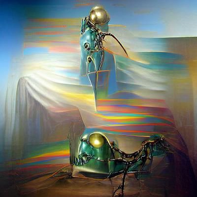 Iridescent Robot by Salvador Dalí