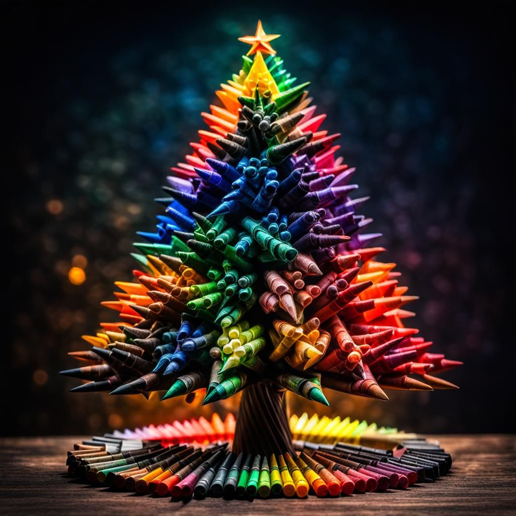 Crayon Christmas tree  by @PaloozaBooza
