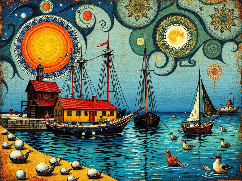 Surreal Beach Scene in Salvador Dali Style