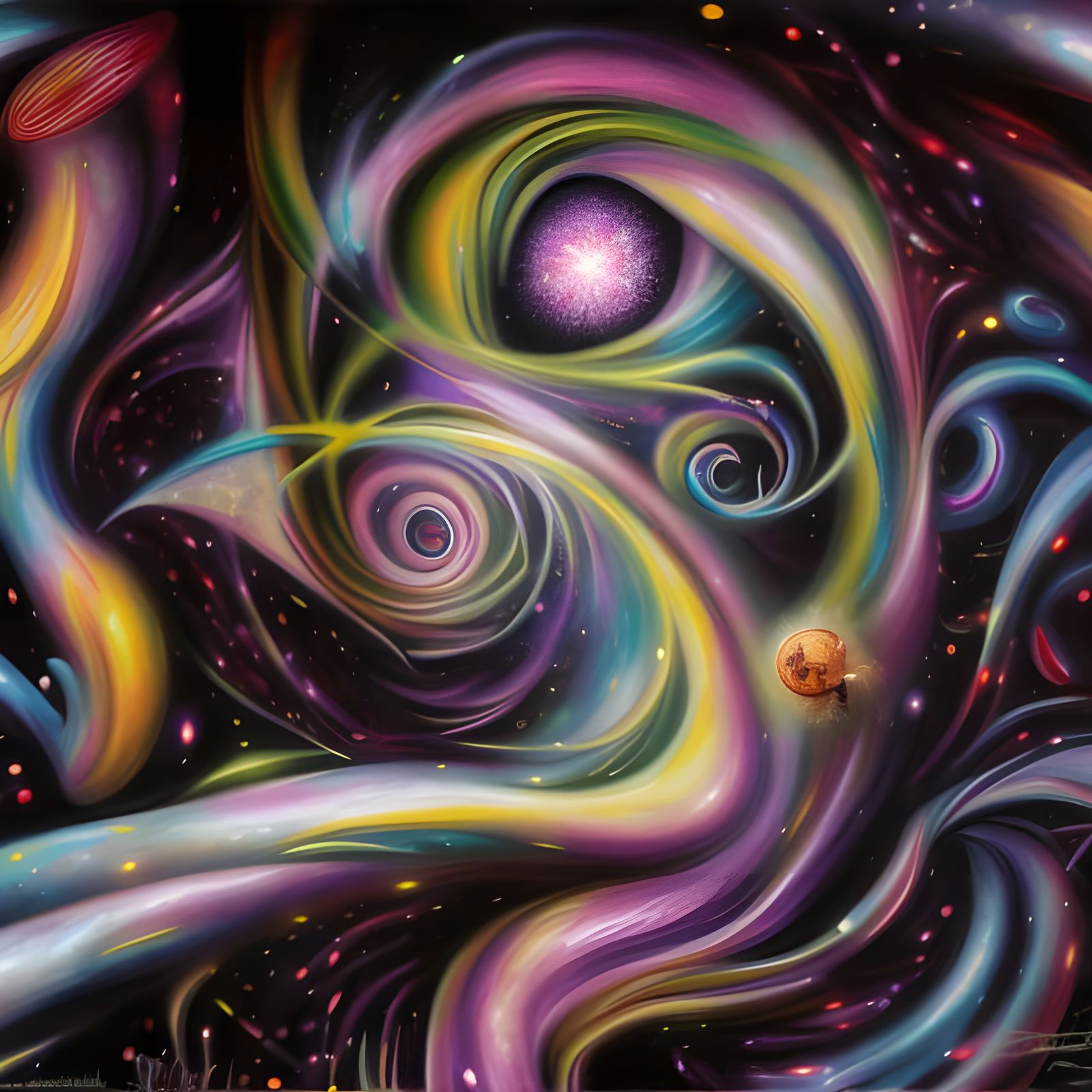 nebula stardust warp psychedelic colorful street art graffit...