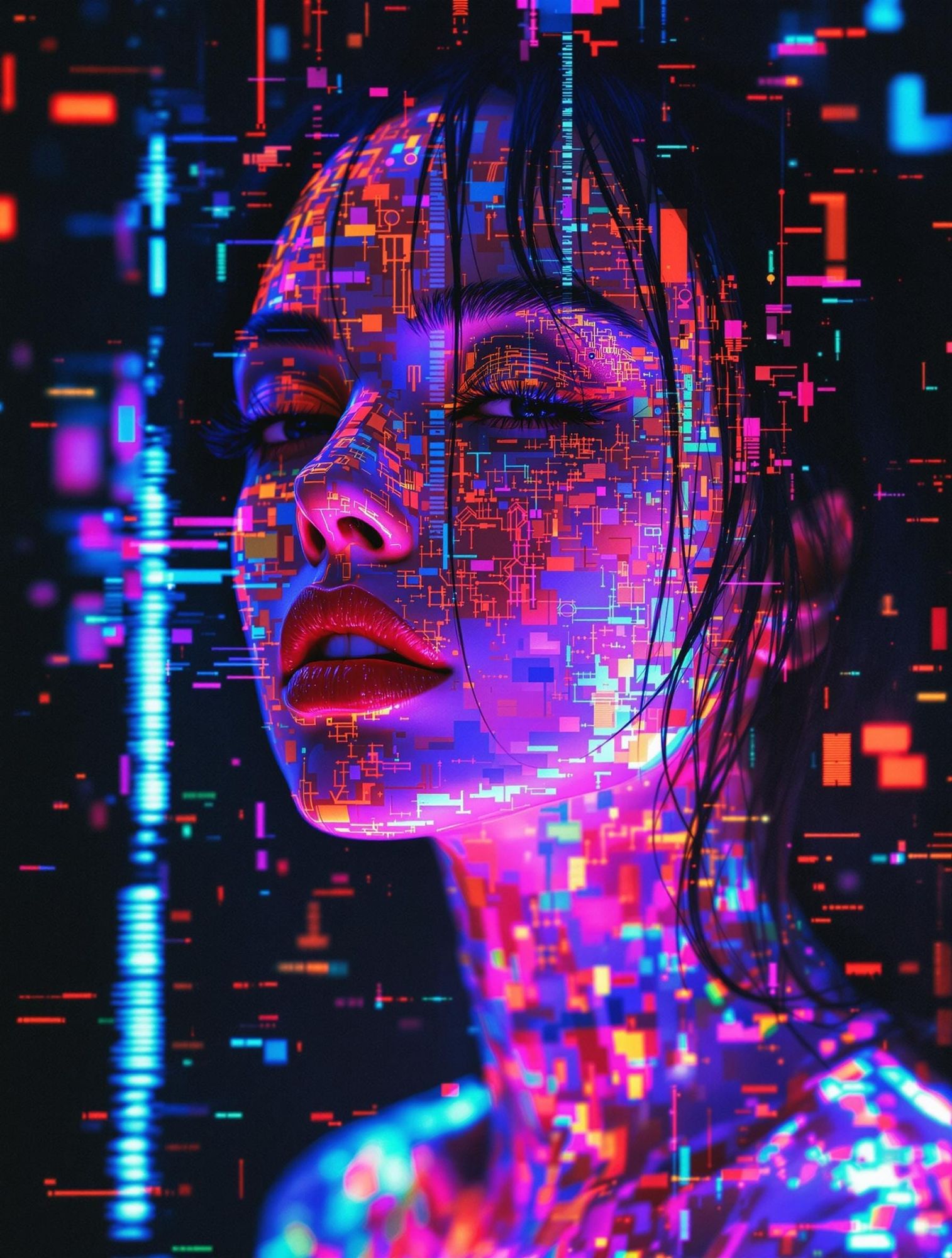 Holographic Vaporwave Glitch