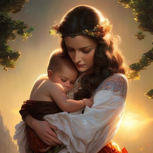 A mothers hug - AI Generated Artwork - NightCafe Creator