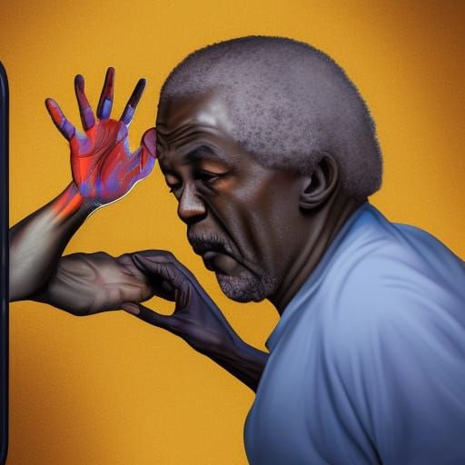 Demonic Mirror Encounter: Hyperrealistic Digital Art