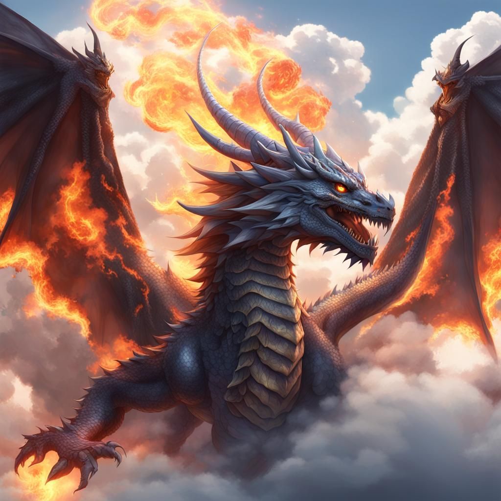 dragon in the clouds - AI Generated Artwork - NightCafe Creator