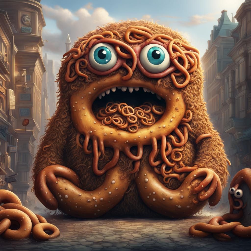Pretzel monster   by @Moonbunnie