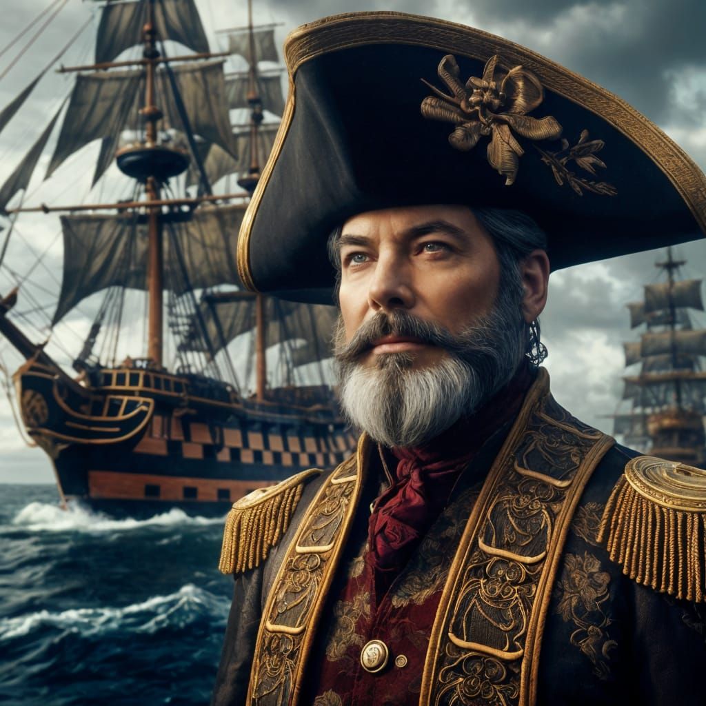 Commander Will Riker as Blackbeard on the Queen Anne's Reven...