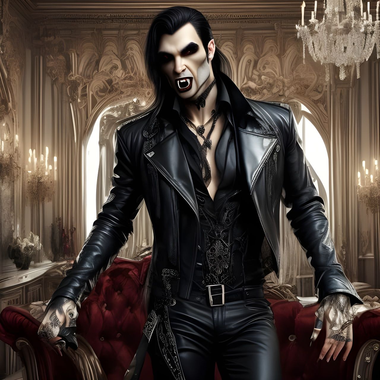 Modern Vampire Exposes Fangs in Cozy Living Room