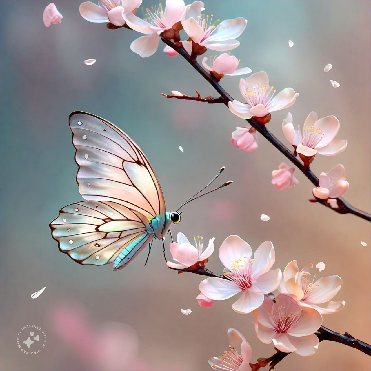 Cherry blossom love,butterfly
