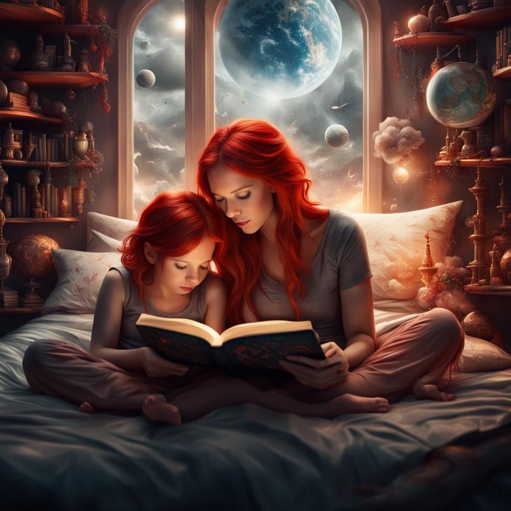 My Mother, inspiring me since a child to develop my imagination   by @Morgana