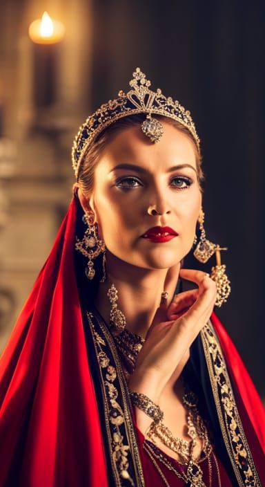 Idealistic portrait of a medieval noblewoman