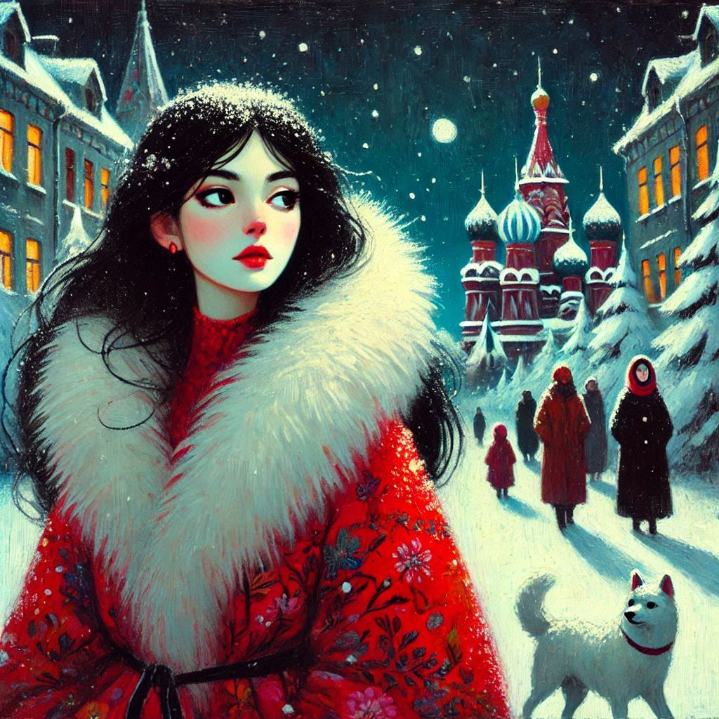 Wintertale, with dog