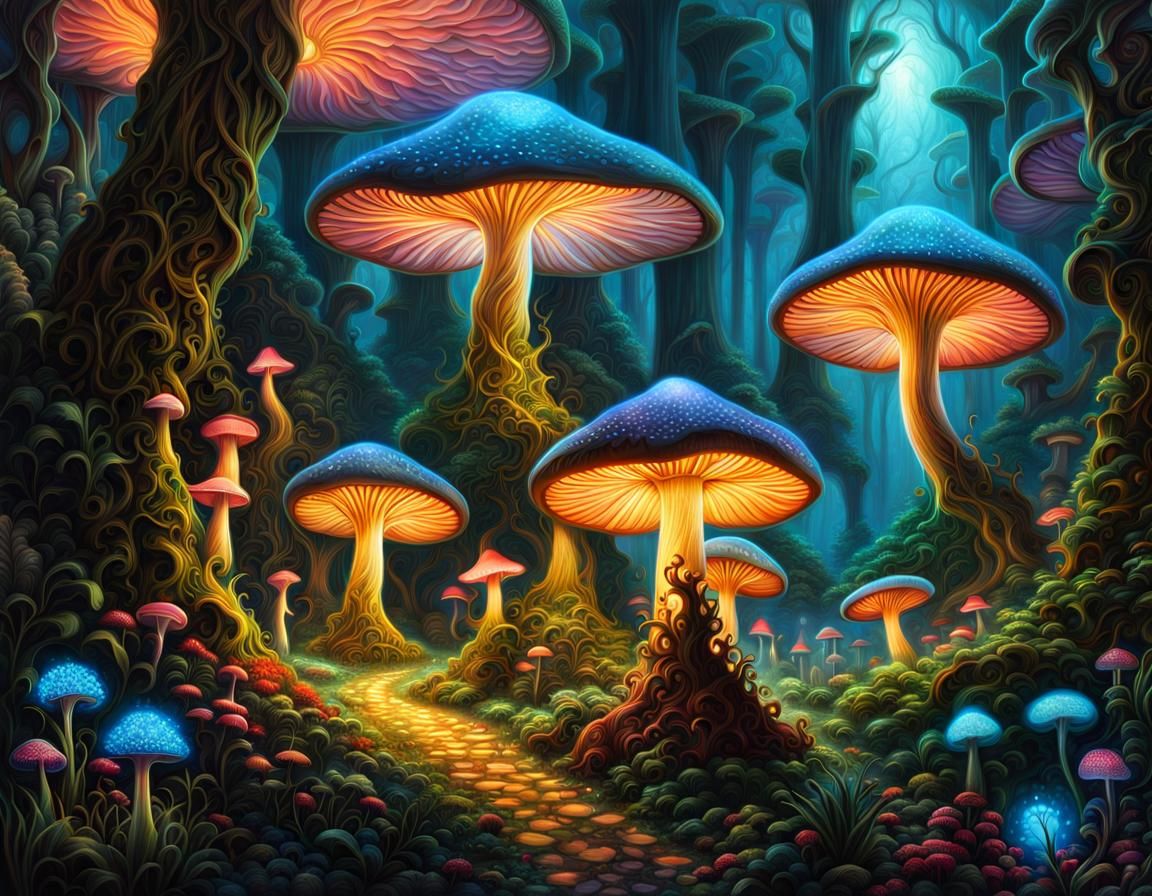 Mushroom forest - AI Generated Artwork - NightCafe Creator