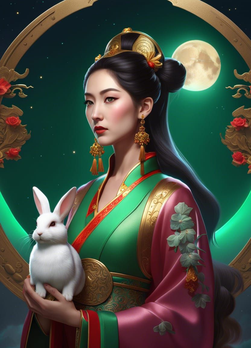 Chang'e and Jade Rabbit - AI Generated Artwork - NightCafe Creator