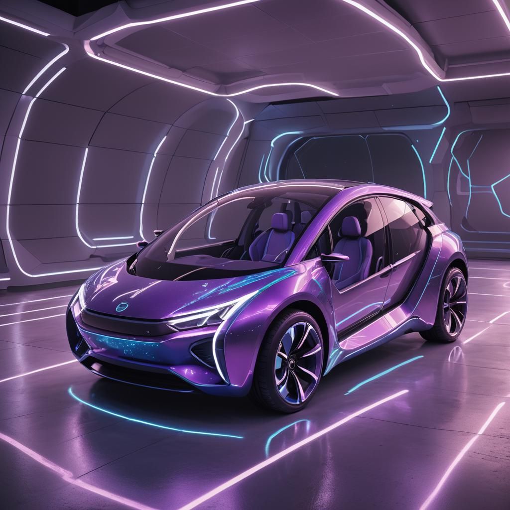 Bioluminescent Car Concept: Futuristic Fantasy Art