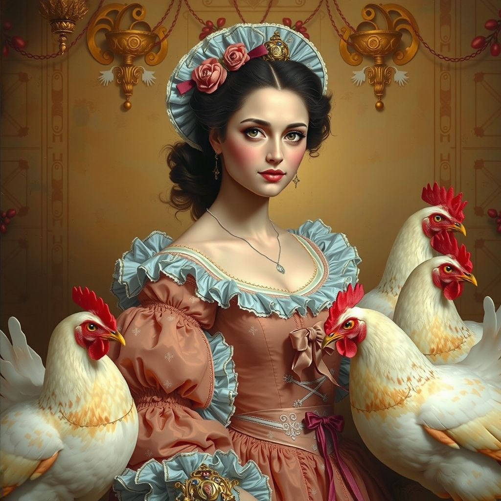 What are these chickens doing in my portrait?