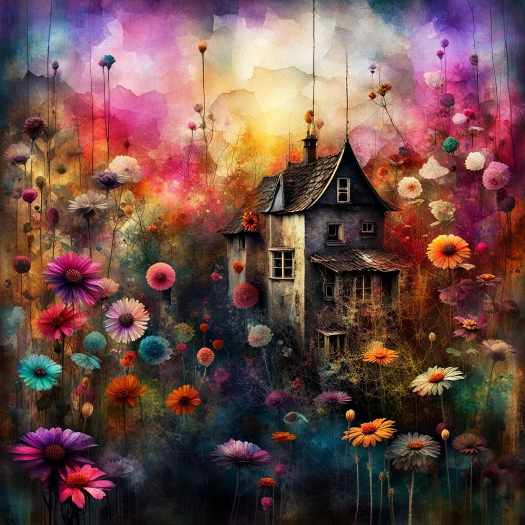 a flower garden  by @Picklemouse